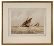 FREDERICK JAMES ALDERIDGE (1850-1933), Stormy Seas, watercolour, signed lower right "F.J. Aldridge", ​​​​​​​26 x 37cm, 49 x 59cm overall.