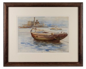 HAL WAUGH (1860-1941), Balmain, Sydney, watercolour, signed and titled lower right "Hal Waugh, 6/1/94", 25 x 35cm, 44 x 54cm overall.