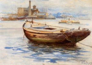 HAL WAUGH (1860-1941), Balmain, Sydney, watercolour, signed and titled lower right "Hal Waugh, 6/1/94", ​​​​​​​25 x 35cm, 44 x 54cm overall.