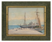 NORMAN LLOYD (1897-1985), (Mediterranean Coastal Traders), oil on board, signed lower right "Norman Lloyd", ​​​​​​​30 x 40cm, 42 x 52cm overall.