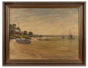 LESLEY ALBERT EDWARD (Bill) SANDS (1917-1995), Seascape, New South Wales, oil on board, signed lower right "Sands", titled verso, 45 x 59cm, 55 x 71cm overall.