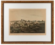 NEW SOUTH WALES 1810 (panorama), set of four antique coloured lithographs,1884 facsimile of originals by John Heaviside Clark (after John Eyre), published by William Dymock: I.) View of Sydney from the East Side of the Cove, II.) View of Sydney from the W - 2