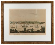 NEW SOUTH WALES 1810 (panorama), set of four antique coloured lithographs,1884 facsimile of originals by John Heaviside Clark (after John Eyre), published by William Dymock: I.) View of Sydney from the East Side of the Cove, II.) View of Sydney from the W - 3