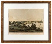 NEW SOUTH WALES 1810 (panorama), set of four antique coloured lithographs,1884 facsimile of originals by John Heaviside Clark (after John Eyre), published by William Dymock: I.) View of Sydney from the East Side of the Cove, II.) View of Sydney from the W - 4