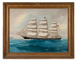 REGINALD ARTHUR BORSTEL (attributed), (1875-1922), S.S. Nordsee, oil on board, inscribed lower right "The Adelaide Photo Co. Sydney, N.S.W.", 45 x 60cm, 59 x 75cm overall.