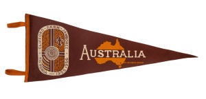 BOY SCOUTS: The Clifford Park Jamboree 1955-56: an extremely rare souvenir felt pennant incorporating the well-known aboriginal shield symbol and a map of Australia showing the location of the Jamboree, on the Yarra River, north-east of Melbourne. Overall