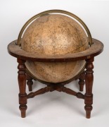 SMITH'S 16" antique celestial globe, library table model on turned mahogany stand, 19th century, 58cm high overall. - 2
