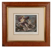 Three framed antique hand-coloured engravings: I.) The Fisherman's Wife, II.) Amphitrite Portee Sur Le Eaux, II.) Pearl Fishery, Torres Straits, ​​​​​​​the largest 48 x 38cm overall.