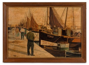 ARTIST UNKNOWN, Peniscola (Spain), oil on canvas, signed lower left, 33 x 48cm, 39 x 53cm overall.