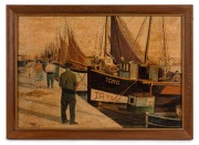 ARTIST UNKNOWN, Peniscola (Spain), oil on canvas, signed lower left, 33 x 48cm, 39 x 53cm overall.