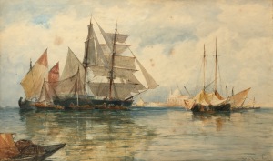 THOMAS BUSH HARDY (1842-1897), Venice, watercolour, signed and titled lower right "T.B. Hardy, Venice", 60 x 100cm, 100 x 142cm overall.