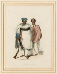 GEORGE FRENCH ANGAS (1822-1886), Honi Heki and Patuone, hand-coloured lithograph, 40 x 309cm, 77 x 60cm overall.