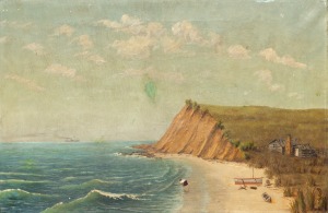ARTIST UNKNOWN, Fisherman's Cottage, South Coast, Bass Strait, oil on canvas, signed lower right "J.D.1899", titled verso on stretcher, 40 x 60cm, 51 x 73cm overall.