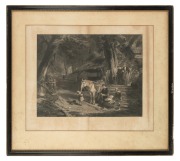 An antique framed engraving titled "Sunday", 19th century, 72 x 80cm overall. - 2