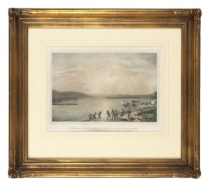 LOUIS AUGUSTE DE SAINSON (1800 -1887), Vue Prise Au Port Western, Dans La Crique Des Mangaliers, hand-coloured lithograph, 27 x 37cm, 54 x 60cm overall.