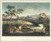 FRANCOIS COGNE (1829-1880), Merry Creek, (Plenty Ranges, 1864), hand-coloured lithograph, published by Charles Troedel, Melbourne, 31 x 38cm, 58 x 66cm overall.