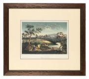 FRANCOIS COGNE (1829-1880), Merry Creek, (Plenty Ranges, 1864), hand-coloured lithograph, published by Charles Troedel, Melbourne, 31 x 38cm, 58 x 66cm overall. - 2