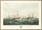 OSWALD WALTER BRIERLY (1817-1894), Sending On Board the Admiral For Letters At Sea, colour lithograph, ​​​​​​​35 x 53cm, 63 x 83cm overall.