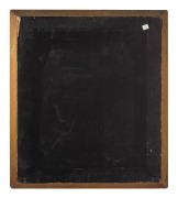 ARTIST UNKNOWN, (figures in a garden), oil on canvas laid down on board, signed and titled lower left (illegible), 52 x 44cm, 75 x 65cm overall. - 3