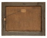 A Georgian chromolithograph of a farm scene housed in original gilt frame with reverse glass ebonized decoration with gilt trim, early 19th century, ​​​​​​​70 x 88cm overall. - 3