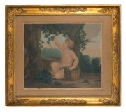 Set of four antique Italian "Four Seasons" colour lithographs, in antique gilt frames, 69 x 79cm overall. - 2
