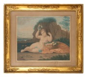 Set of four antique Italian "Four Seasons" colour lithographs, in antique gilt frames, 69 x 79cm overall. - 3