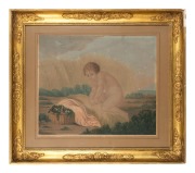 Set of four antique Italian "Four Seasons" colour lithographs, in antique gilt frames, 69 x 79cm overall. - 4