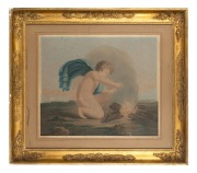 Set of four antique Italian "Four Seasons" colour lithographs, in antique gilt frames, 69 x 79cm overall. - 5