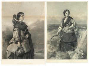 THOMAS FAED (Scotland, 1825–1900), I.) The Reaper, II.) Erin, Farewell, engraved by F. Stacpoole, both housed in period maple frames, 94 x 76cm each overall.