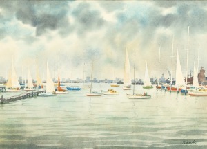 LESLEY ALBERT EDWARD (Bill) SANDS (1917-1995), Williamstown, Victoria, oil on board, signed lower right "Sands", titled verso, 26 x 36cm, 47 x 55cm overall.