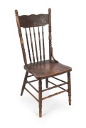 MELBOURNE CHAIR Co. set of ten antique pressed back dining chairs, early 20th century, (note: one lowered). - 2