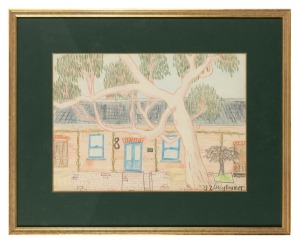 Five assorted framed prints and artworks, 19th and 20th century, the largest 44 x 55cm overall.