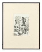 Five assorted framed prints and artworks, 19th and 20th century, ​​​​​​​the largest 44 x 55cm overall. - 3