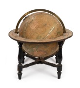 NEWTON'S "New & Improved" antique tabletop terrestrial 12" globe on timber stand, 19th century, 42cm high overall.