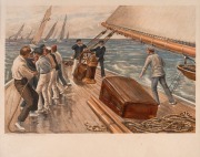 RUFUS FAIRCHILD ZOGBAUM (United States, 1849-1925), group of five maritime themed chromolithographs published by Frederick A Stokes Company, circa 1898, mounted 24 x 30cm, 39 x 45cm overall.