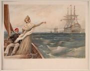 RUFUS FAIRCHILD ZOGBAUM (United States, 1849-1925), group of five maritime themed chromolithographs published by Frederick A Stokes Company, circa 1898, mounted 24 x 30cm, 39 x 45cm overall. - 2