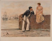 RUFUS FAIRCHILD ZOGBAUM (United States, 1849-1925), group of five maritime themed chromolithographs published by Frederick A Stokes Company, circa 1898, mounted 24 x 30cm, 39 x 45cm overall. - 4