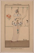 FASHION & COSTUMES group of hand-coloured engravings and coloured lithographs, mostly French including 1820s ballet and lovely Art Deco example, 19th and early 20th century, (14 plates), mounted, the largest 23 x 16cm, 44 x 36cm overall. - 4
