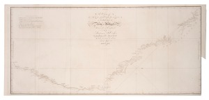 JAMES COOK (1728-1779), "A Chart of New South Wales, or the East Coast of New-Holland. Discovered and Explored By Lieutenant J: Cook, Commander of his Majesty's Bark Endeavor in the Year MDCCLXX", copper engraving by William Whitchurch, 1773, overall 38 x 82cm.