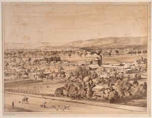 North Adelaide, from Stanley Street, Overlooking the Lion Brewery Co. Towards St Peter's College Towards The Hills, lithograph by Louis Henn & Co., 1880, 25 x 32.5cm (image)
