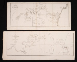 314 · JOHN OXLEY (1784-1828) "A Chart of Part of the Interior of New South Wales...1817", [first edition], together with "A Plan of Port Macquarie...", both engraved maps removed from Oxley's "Journals of Two Expeditions into the Interior of New South Wales, undertaken by Order of the British Government in the Years 1817-18", published in London by John Murray in 1820,