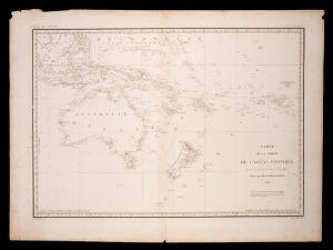 DUMONT D’URVILLE, Jules-Sébastien and LOTTIN, Victor, "Carte de la partie de l’Océan Pacifique", engraved chart dated 1833, from D’Urville’s Voyage de la corvette L’Astrolabe, plate size 47 x 65cm; overall 51 x 69cm.