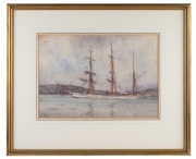 EYRES SIMMONS (1872-1955), A Clipper Ship In Falmouth Harbour, watercolour, signed lower left "Eyres Simmons", ​​​​​​​23 x 33cm, 42 x 51cm overall.