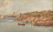 HENRI TEBBIT (1854-1927), (coastal scene), watercolour, signed lower right "H. Tebbit, 1922", ​​​​​​​23 x 37cm, 42 x 56cm overall.