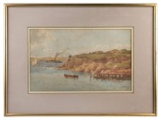 HENRI TEBBIT (1854-1927), (coastal scene), watercolour, signed lower right "H. Tebbit, 1922", ​​​​​​​23 x 37cm, 42 x 56cm overall. - 2
