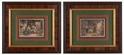 GEORGE BAXTER (1804-1867), I.) A Letter From Home, II.) News From Australia, chromolithograph, ​​​​​​​12 x 15cm each, 34 x 37cm each overall.