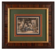 GEORGE BAXTER (1804-1867), I.) A Letter From Home, II.) News From Australia, chromolithograph, ​​​​​​​12 x 15cm each, 34 x 37cm each overall. - 2