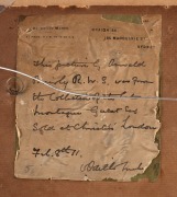 OSWALD WALTER BRIERLY (1817-1894), (maritime scene), watercolour, signed lower left "O. W. Brierly, R.W.S.", bearing hand-written note verso, 12 x 20cm, 38 x 45cm overall. - 4