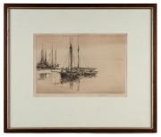 ARTHUR BRISCOE (1873-1943), (oyster dredges) drypoint etching, 35/75, signed lower right "Arthur Briscoe", 18 x 27cm, 37 x 43cm overall.