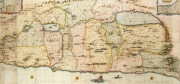 JOHANNES JANSSON "Situs Tarrae Promissionis", hand-coloured copper engraved map, circa 1662, often considered one of the best 17th century maps of the Holy Land, attractively framed and glazed, sight size an imposing 86 x 177cm, 123 x 215cm overall.